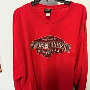 Harley-Davidson Bold Red Long Sleeve Tee